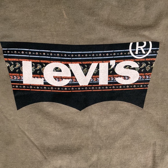 Levi’s Men’s or Unisex Army Green Long Sleeve Graphic T-Shirt - Picture 6 of 9